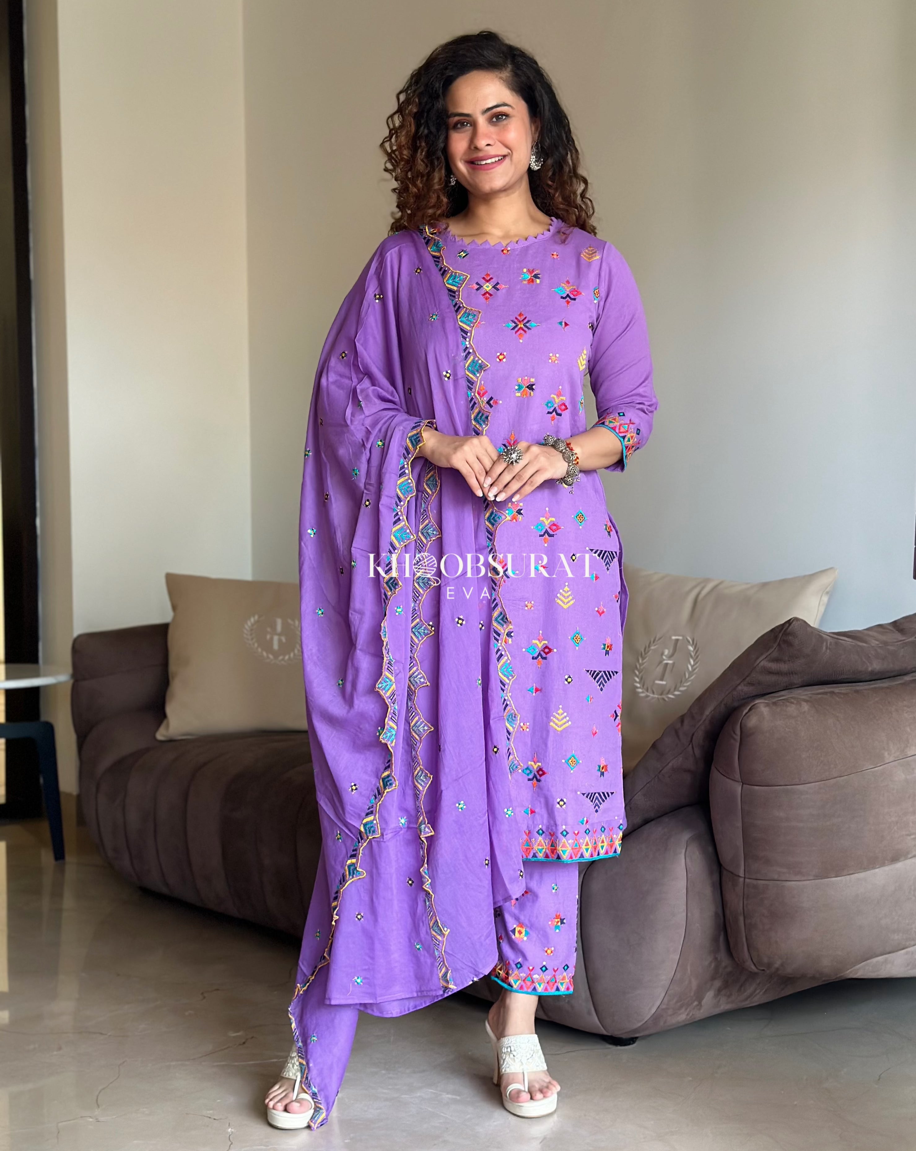 Elegant Purple Embroidered Kurta Suit Set for Women | Traditional Indian Ethnic Wear | Perfect for Weddings, Festivals & Special Occasions