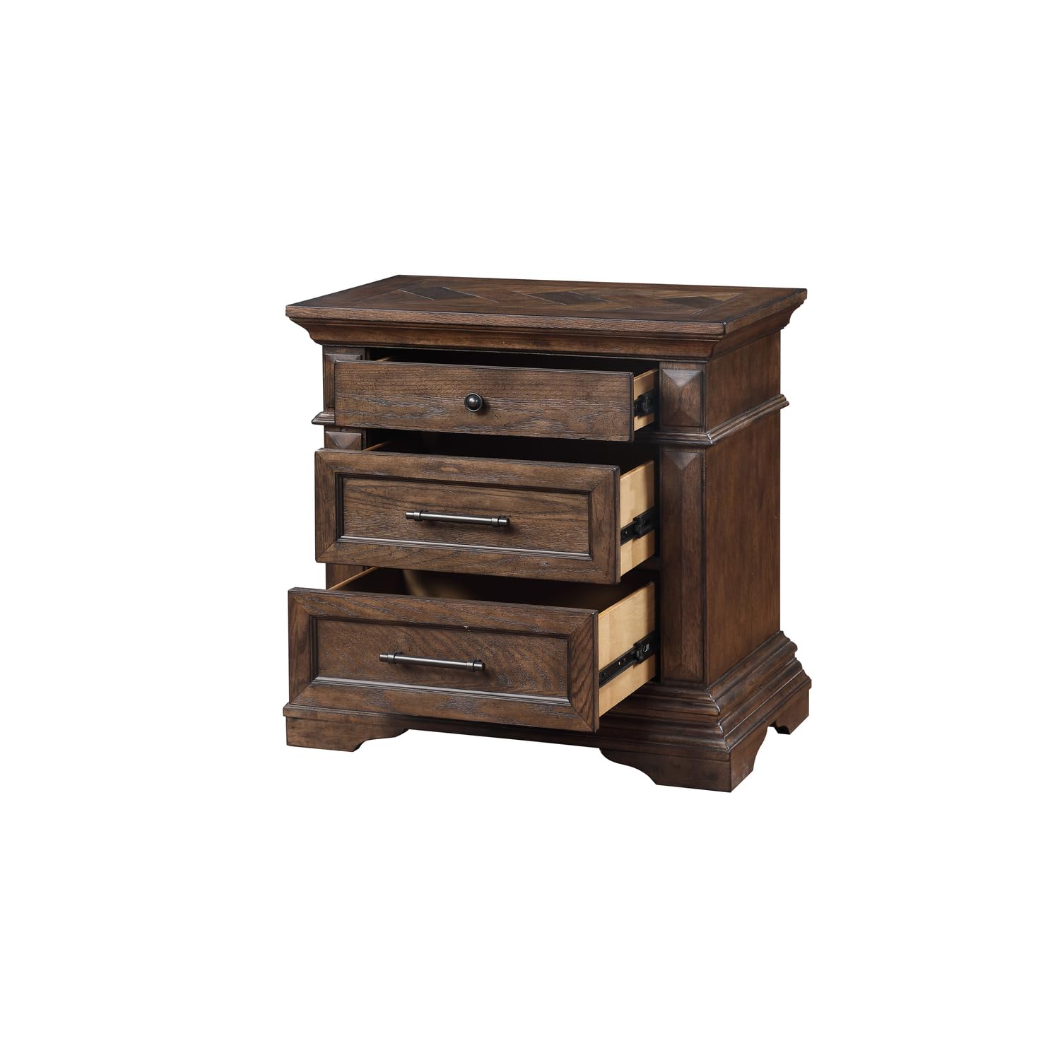 New Classic Furniture Mar Vista Nightstand - Solid Walnut Wood Bedside Table for Bedroom, Living Room & Guest Room | Stylish Storage with Drawer & Shelf