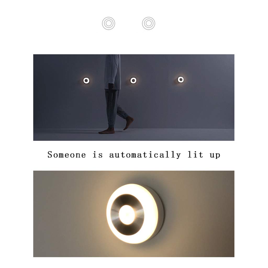 Smart LED Human Body Induction Wall Light - White Indoor Magnetic Motion Sensor Night Light for Hallway, Bedroom, Bathroom & Staircase Lighting