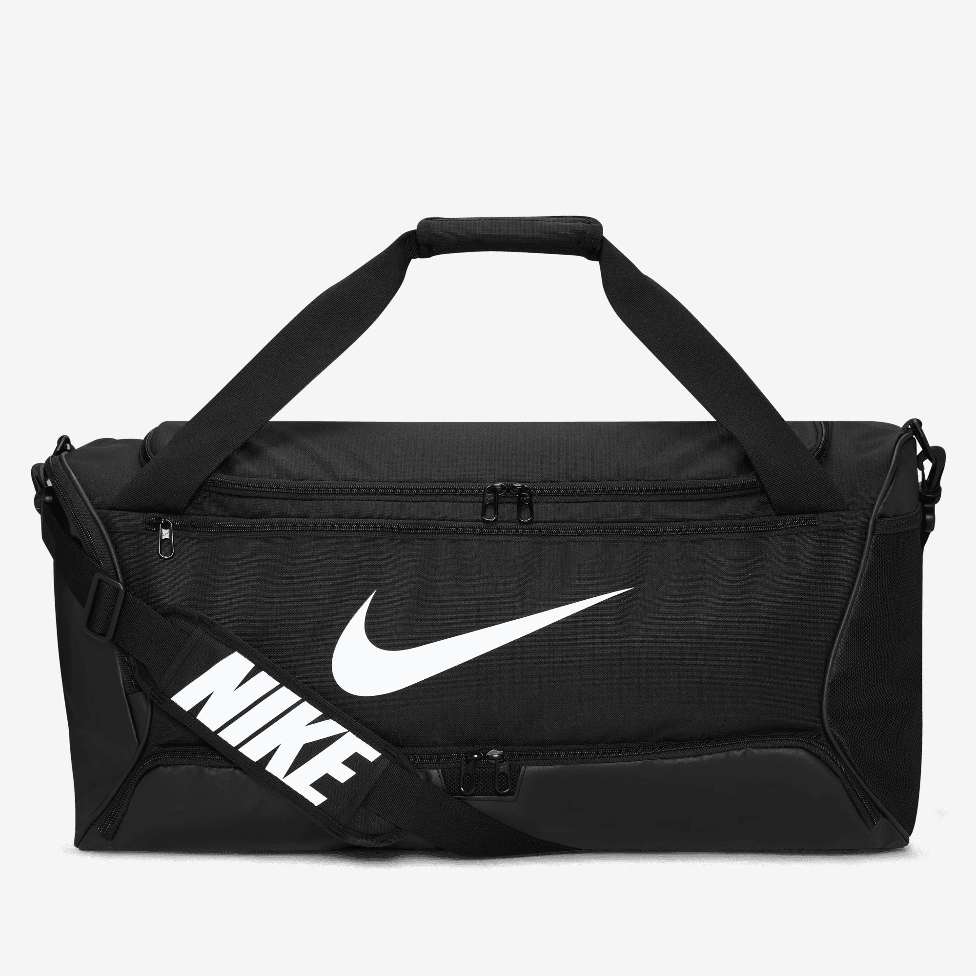 Nike Brasilia 9.5 Medium Duffel Bag - Water-Resistant Gym Bag for Men & Women - Perfect for Sports, Travel, Workout & Gym Essentials - Black/White