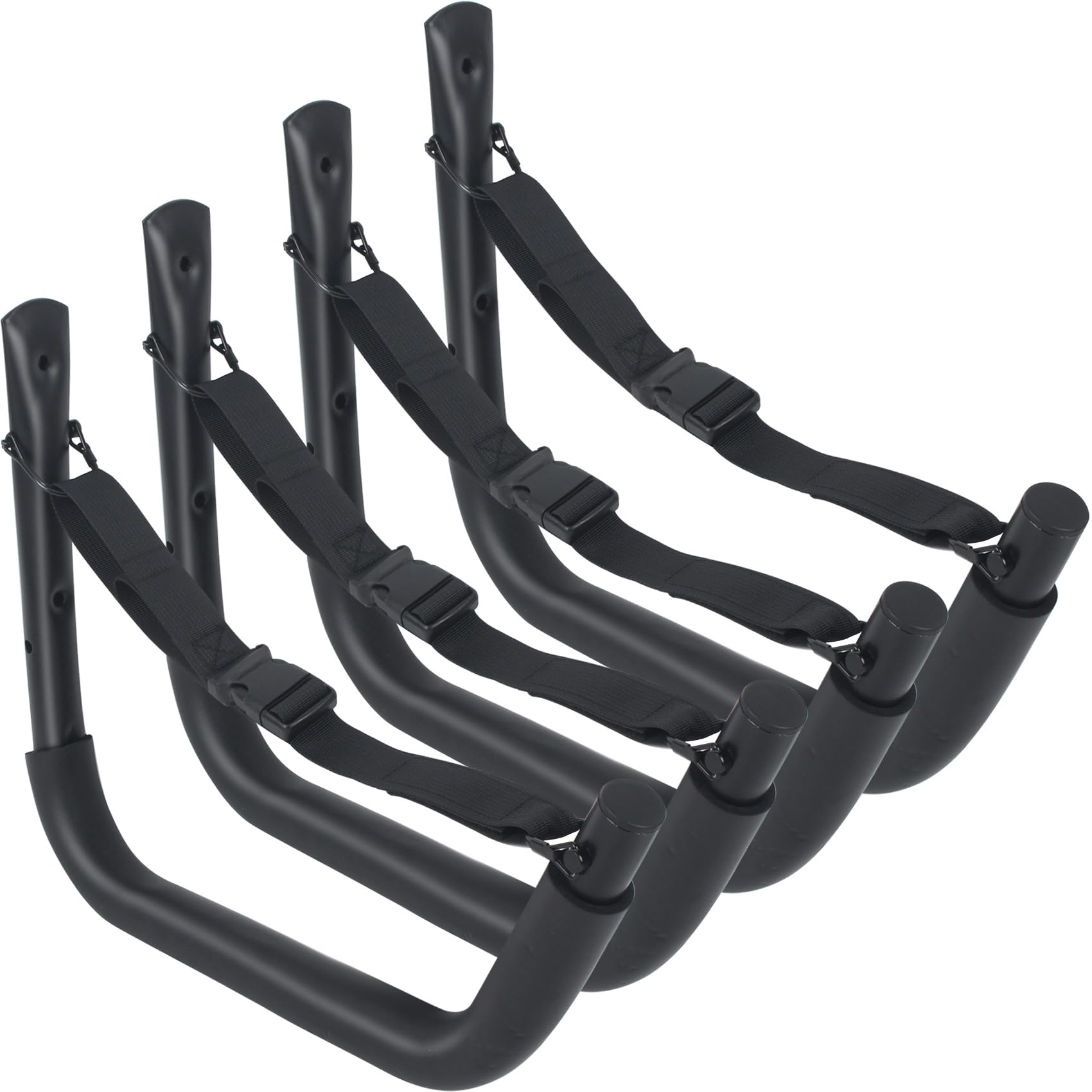 **Heavy Duty Kayak Wall Mount Storage Rack - 4 Pack with Straps, 100 LB Capacity - Perfect for Garage, Paddle Boards, Surfboards, Bikes, Ladders, SUP & Snowboards (Ideal for Outdoor Gear Organization & Space Saving)**