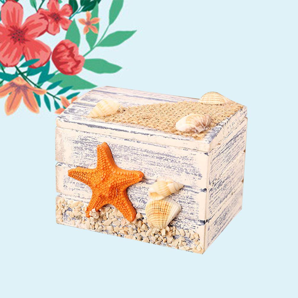 LIOOBO Wooden Jewelry Box Organizer - Mediterranean Nautical Style Storage Case for Rings, Necklaces & Earrings | Perfect for Home, Office & Travel Accessories Organization