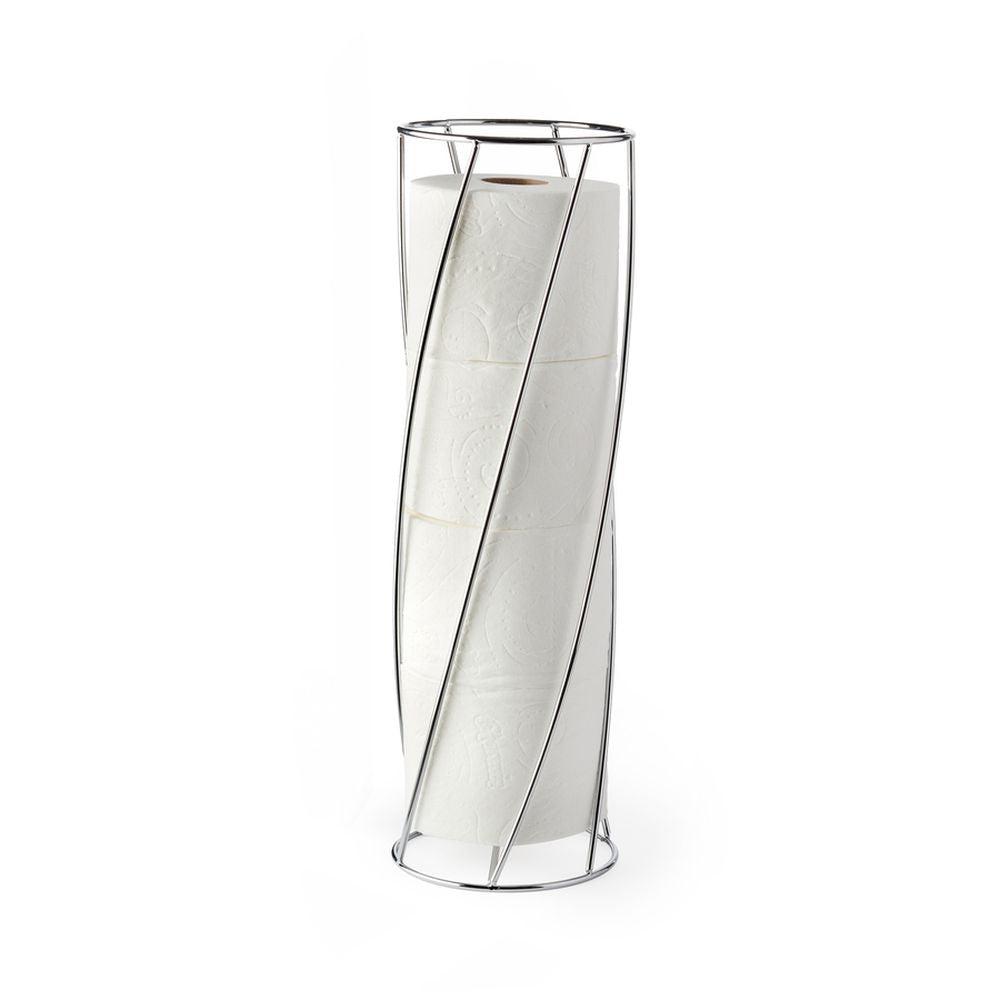 Stainless Steel Twist Toilet Paper Holder - Chrome Bathroom Tissue Roll Stand for Modern Home, RV, and Office Use