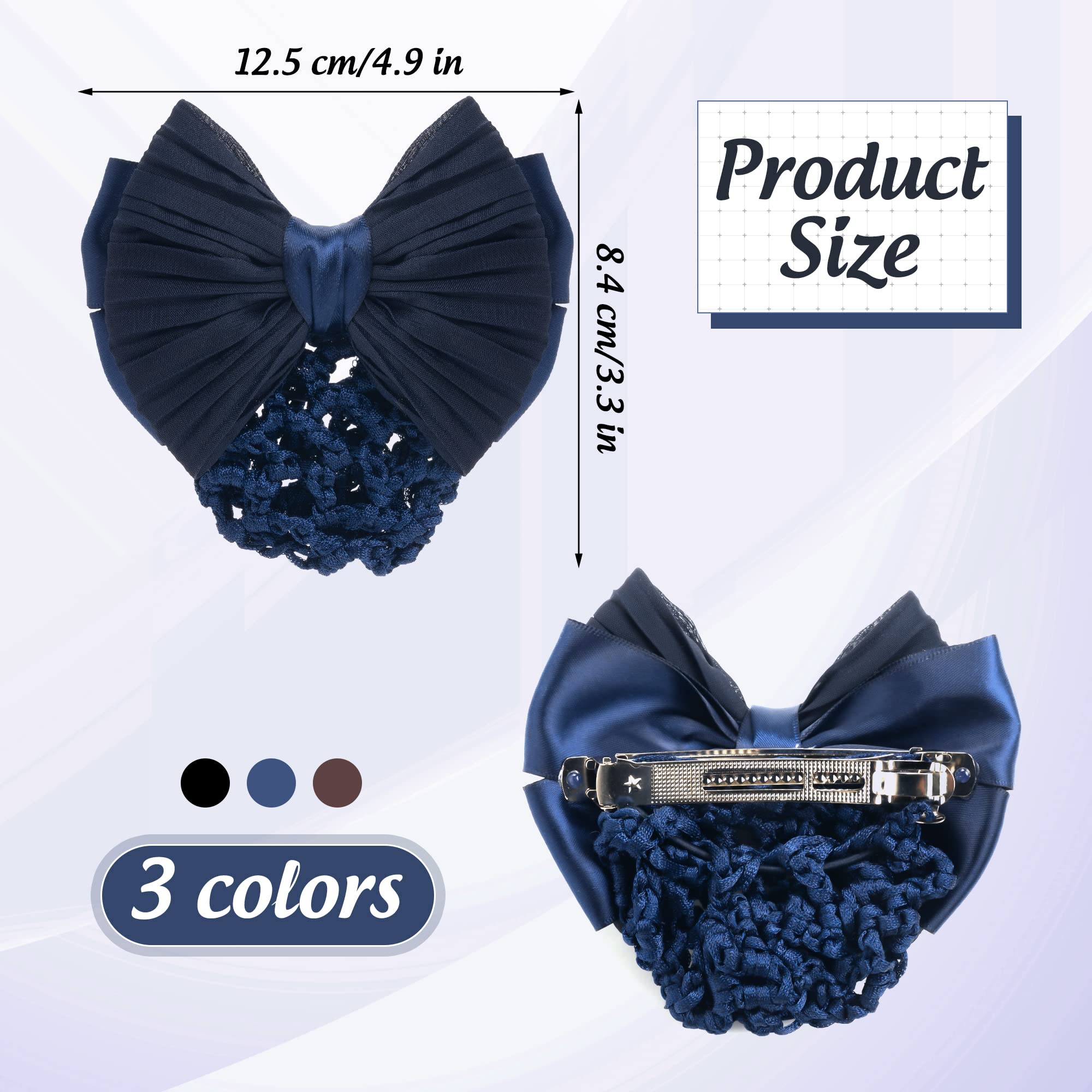 TXIN Set of 3 Crochet Hair Snoods for Women & Girls - Stylish Bow Bun Covers & Net Hair Accessories for Everyday Wear, Parties & Special Occasions