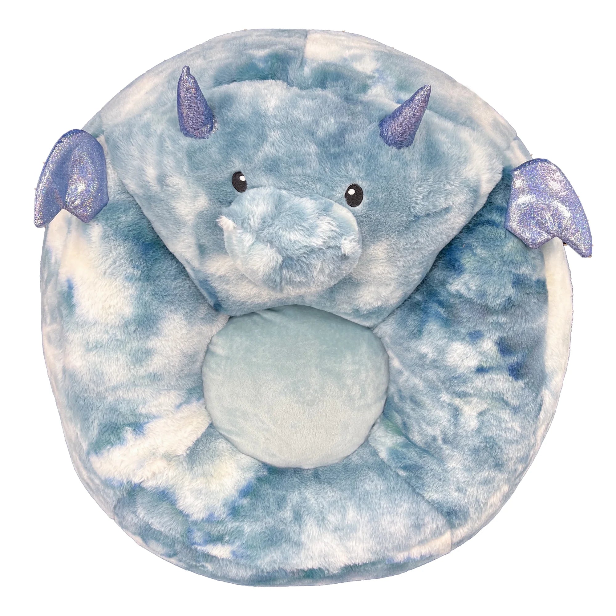 26W Dragon Cozy Seat - Soft Plush Pet Bed for Cats & Dogs, Tie Dye Blue - Perfect for Home, Office & Car Use