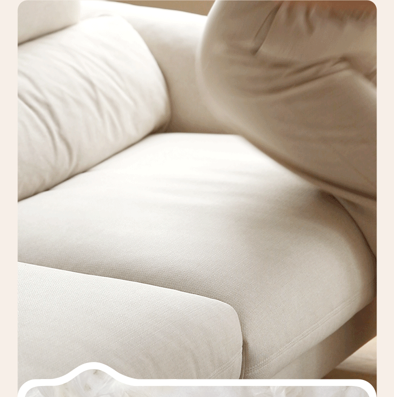 Modern White Down Sofa - Upholstered in Premium Fabric & Leather - Perfect for Living Room, Lounge, and Office Decor