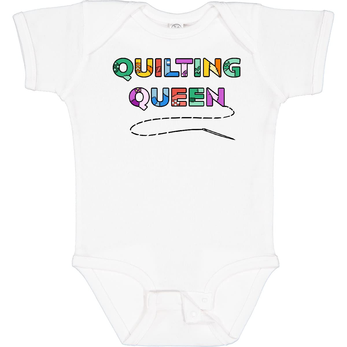 Inktastic Quilting Queen Stitching with Needle Baby Bodysuit - Cute Cotton Onesie for Newborns & Infants - Perfect for Family Photos, Baby Showers & Everyday Wear