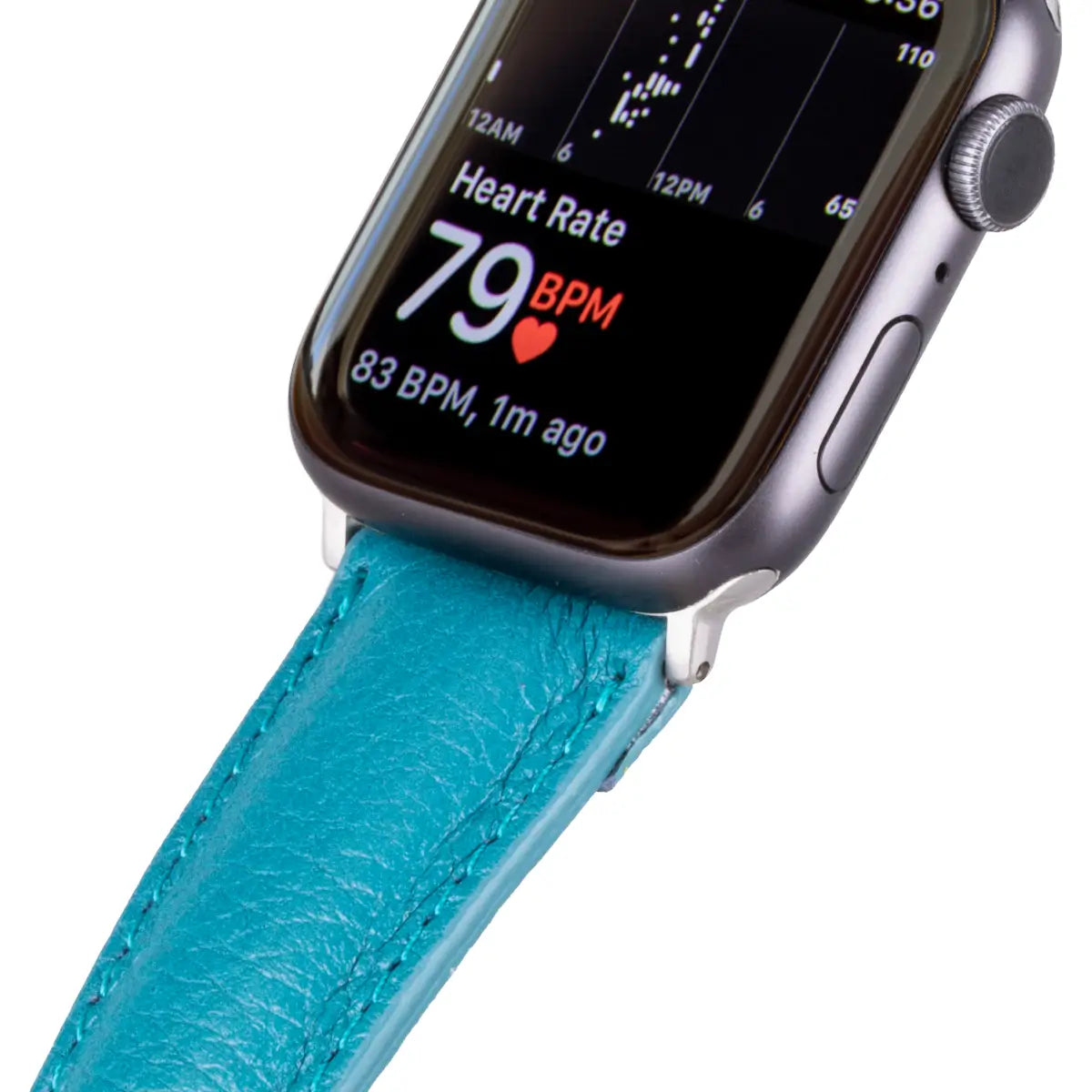 Premium Genuine Leather Apple Watch Band - Turquoise Blue, Soft & Durable Strap for Apple Watch Series 9/8/7/SE/6/5/4/3/2/1 - Perfect for Workouts, Office & Everyday Fashion Accessory