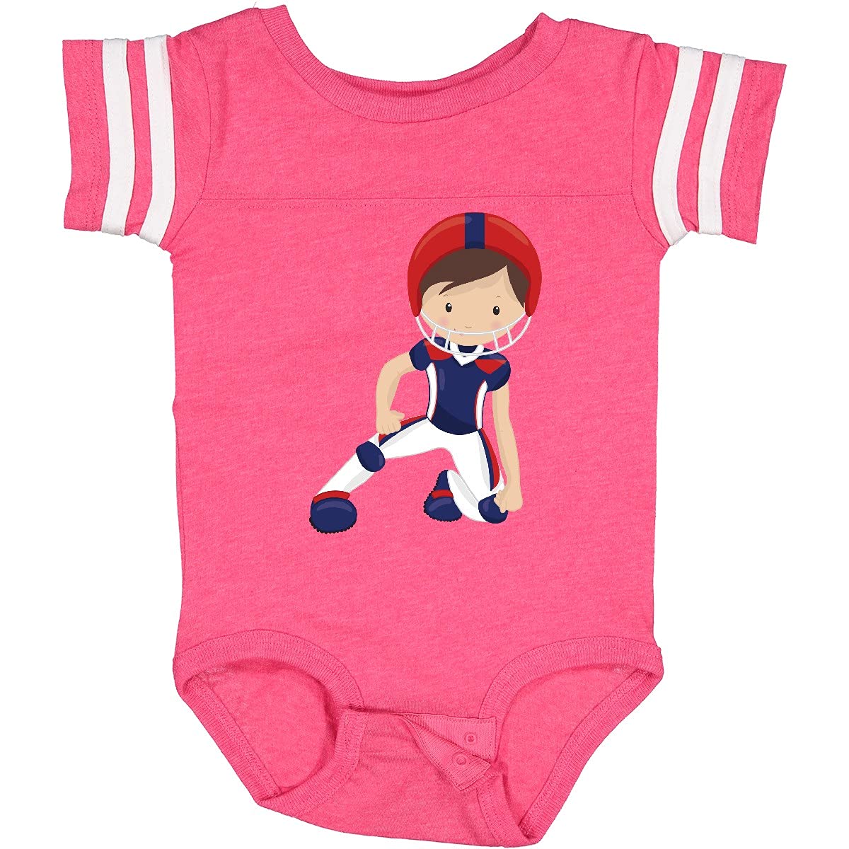 Inktastic American Football Baby Bodysuit - Cute Brown Hair Boy Rugby Outfit for Game Day & Sports Events