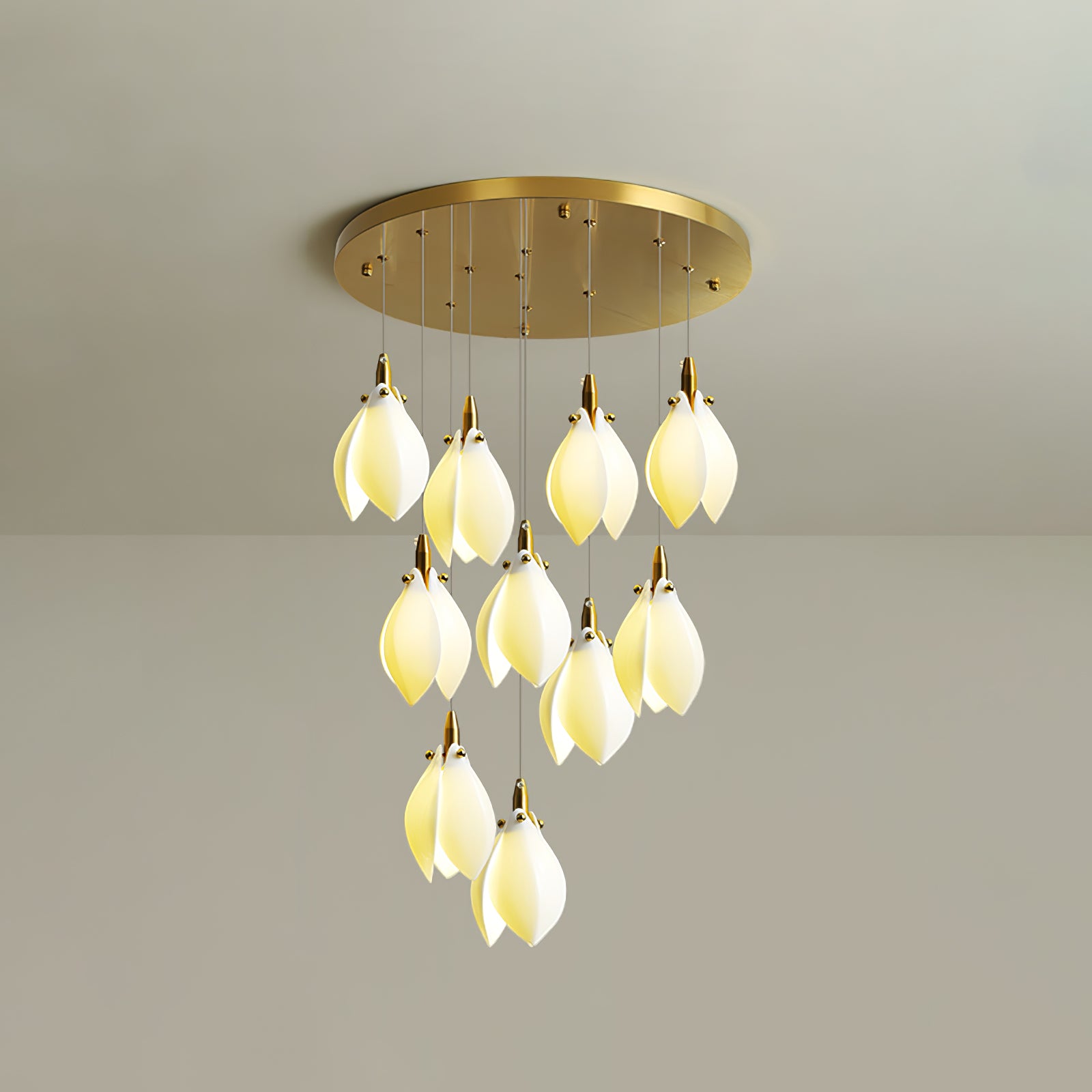 Astralis Bloom Stairs Chandelier - Modern Crystal Ceiling Light Fixture for Staircase, Hallway & Entryway - Elegant Home Decor Lighting for Living Room, Dining Room & Bedroom