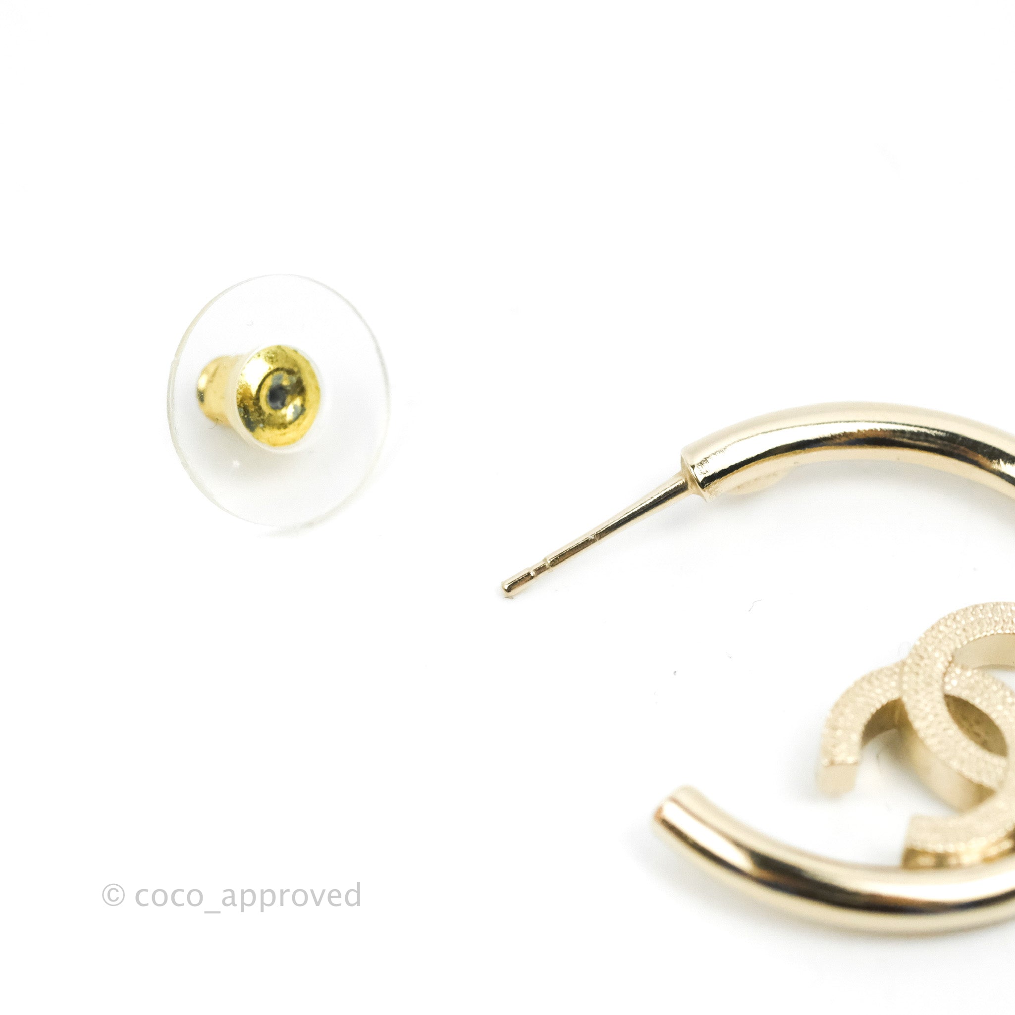 Chanel CC Logo Hoop Earrings in Gold Tone - Luxury Fashion Jewelry for Women | Perfect for Parties, Weddings & Everyday Elegance