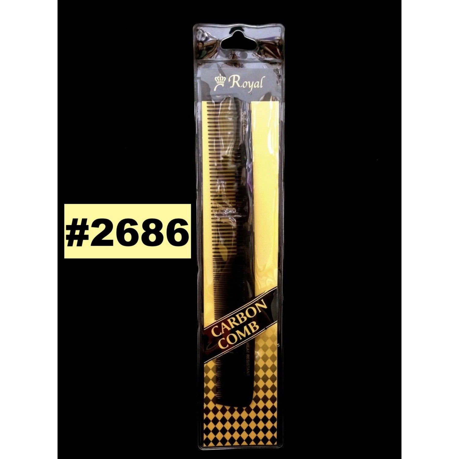 Royal Crown Carbon Comb - Premium Hair Styling Comb for Men & Women - Perfect for Detangling, Styling & Smoothing Hair at Home or Salon