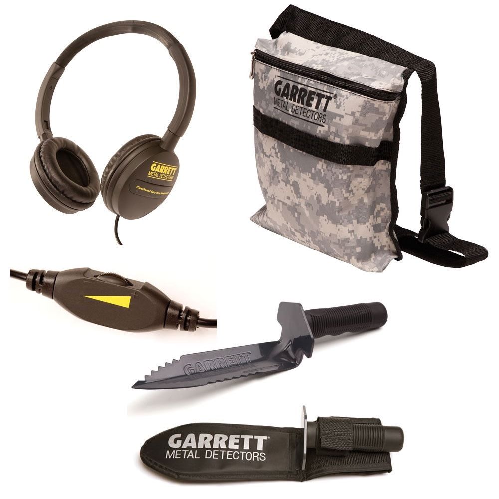 Garrett Edge Metal Detector with Digging Tool - Camouflage Finds Pouch & ClearSound Headphones for Treasure Hunting, Beach Combing, and Outdoor Adventures