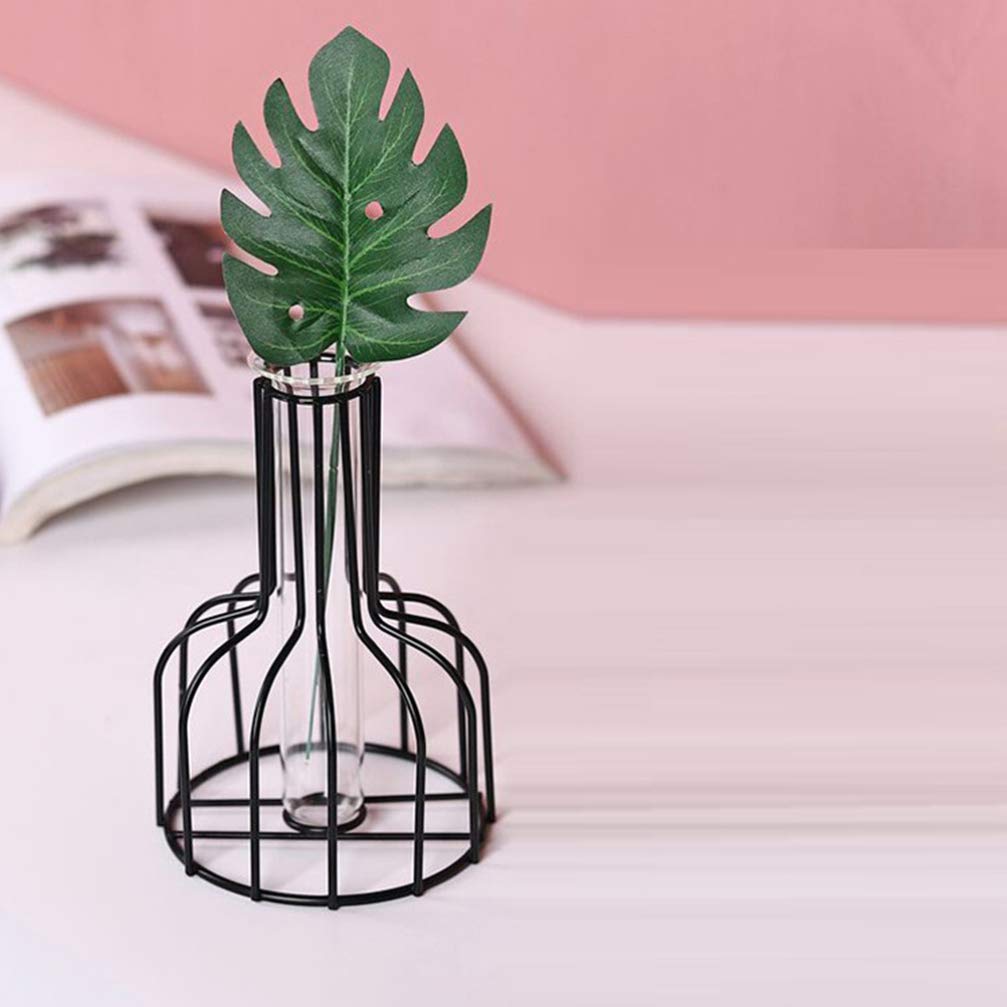 Cabilock 1pc Gold Glass Bud Vase - Elegant Dining Table Decor, Plant Vase for Home, Office Desk Topper | Perfect for Wedding Centerpieces, Floral Arrangements & Modern Home Decor