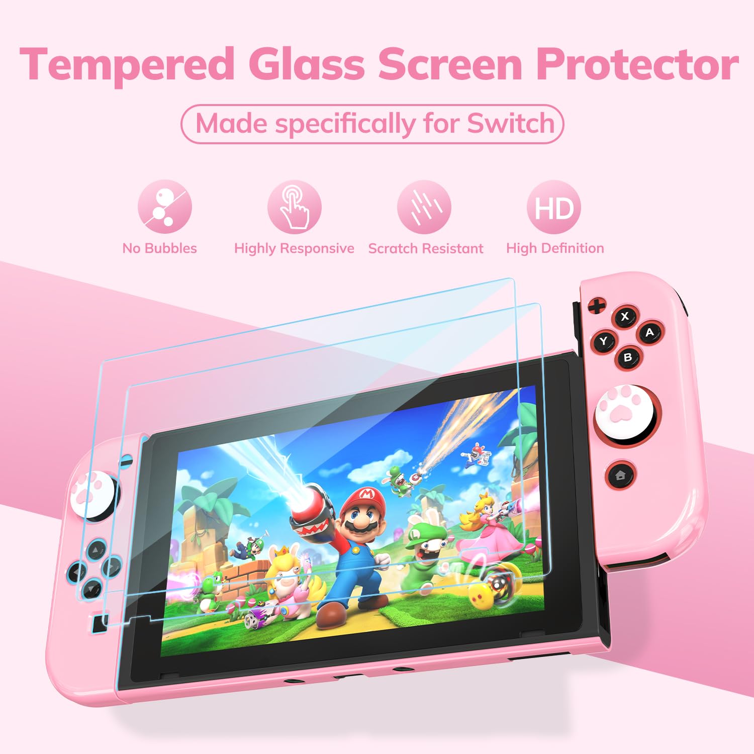 16-in-1 Pink Switch Carrying Case for Original Model - Travel Protection & Accessories for Girls Gaming