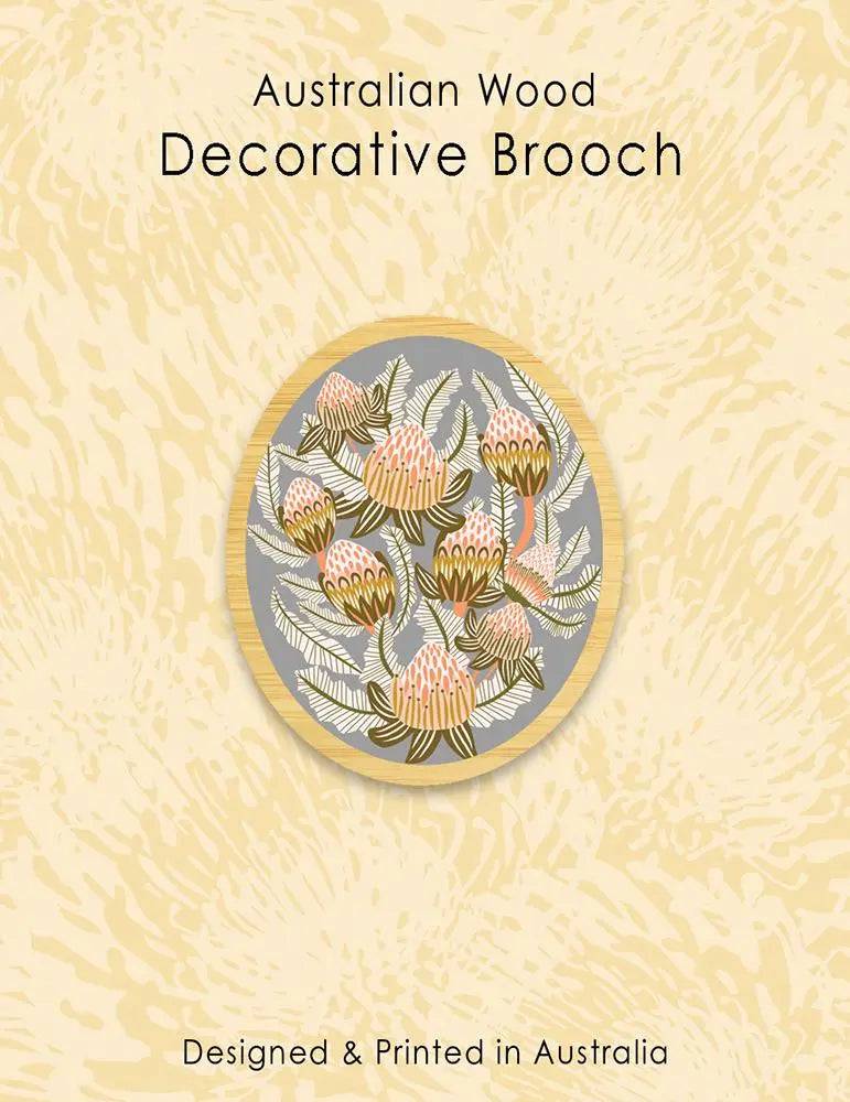 Handmade Bush Proteas Wooden Brooch - Unique Floral Pin for Women - Perfect for Weddings, Parties & Everyday Fashion Accessories