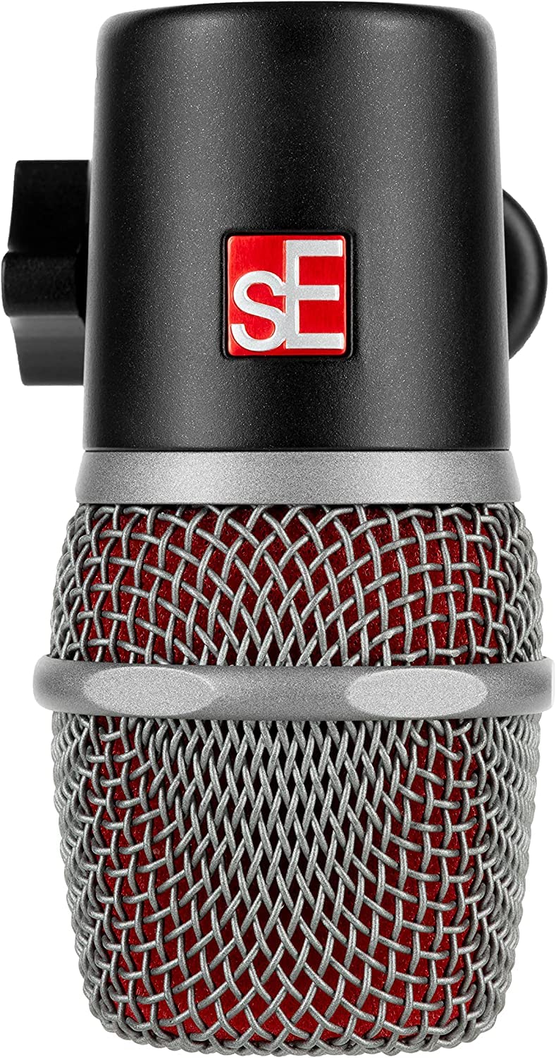 Briskdrop sE Electronics V Beat Snare Drum Microphone - Supercardioid Dynamic Mic Bundle with 2 XLR Cables & 10 Cable Ties (Gold) - Perfect for Live Performances, Studio Recording & Drum Kits