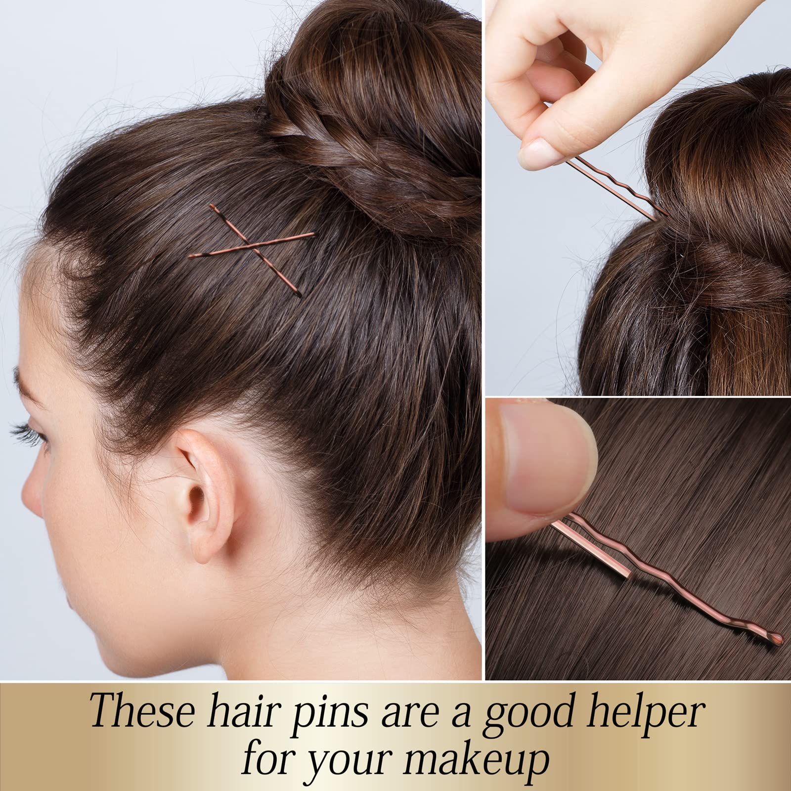 100PCS 2-Inch Hair Pins Kit - Strong Hold Bobby Pins & Hair Clips for Women, Girls & Salon Use - Includes Clear Storage Box (Brown) | Perfect for Styling, Updos, Braids & Everyday Hair Accessories