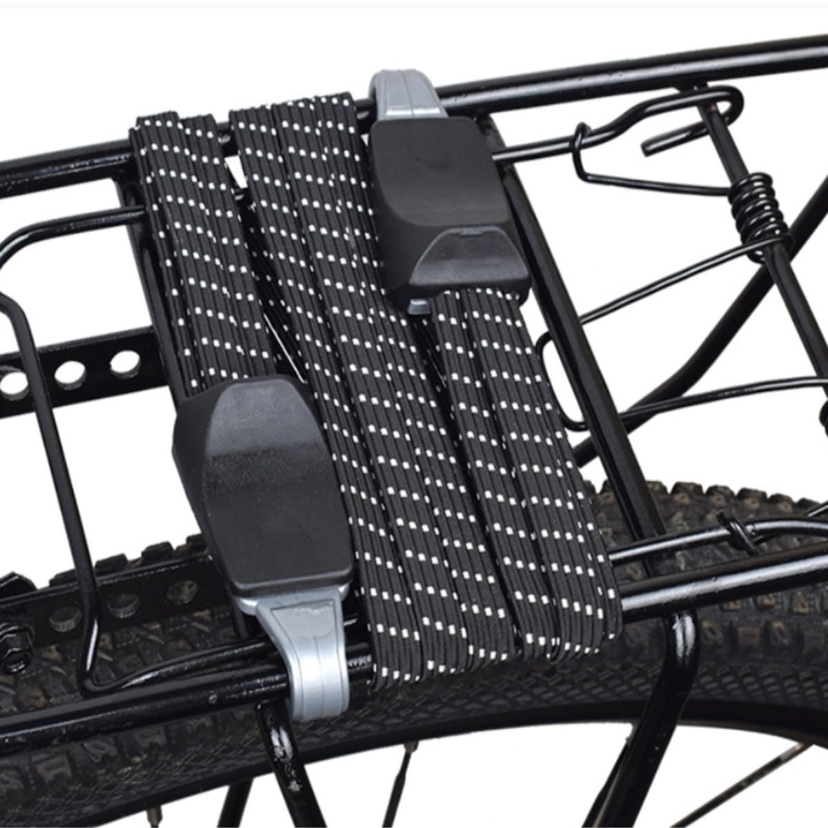 4-Pack Adjustable Elastic Bike Straps with Hooks - 68-120cm Heavy Duty Bungee Cords for Bicycles, Motorcycles, Trucks & Trailers - Secure Cargo, Luggage & Shelves - Perfect for Outdoor Adventures, Camping & Road Trips