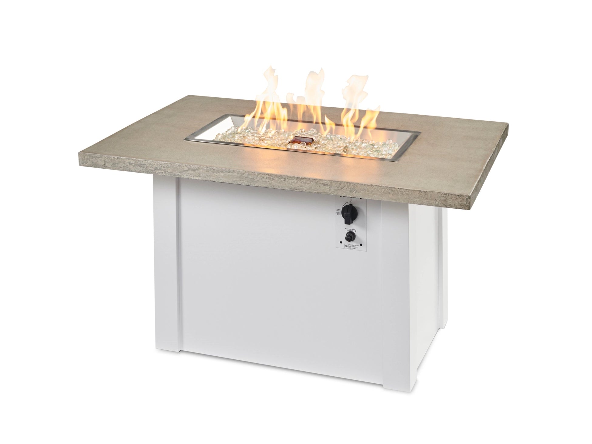 Havenwood Rectangular Gas Fire Pit Table by The Outdoor Greatroom Company - Perfect for Patio, Backyard, and Outdoor Gatherings
