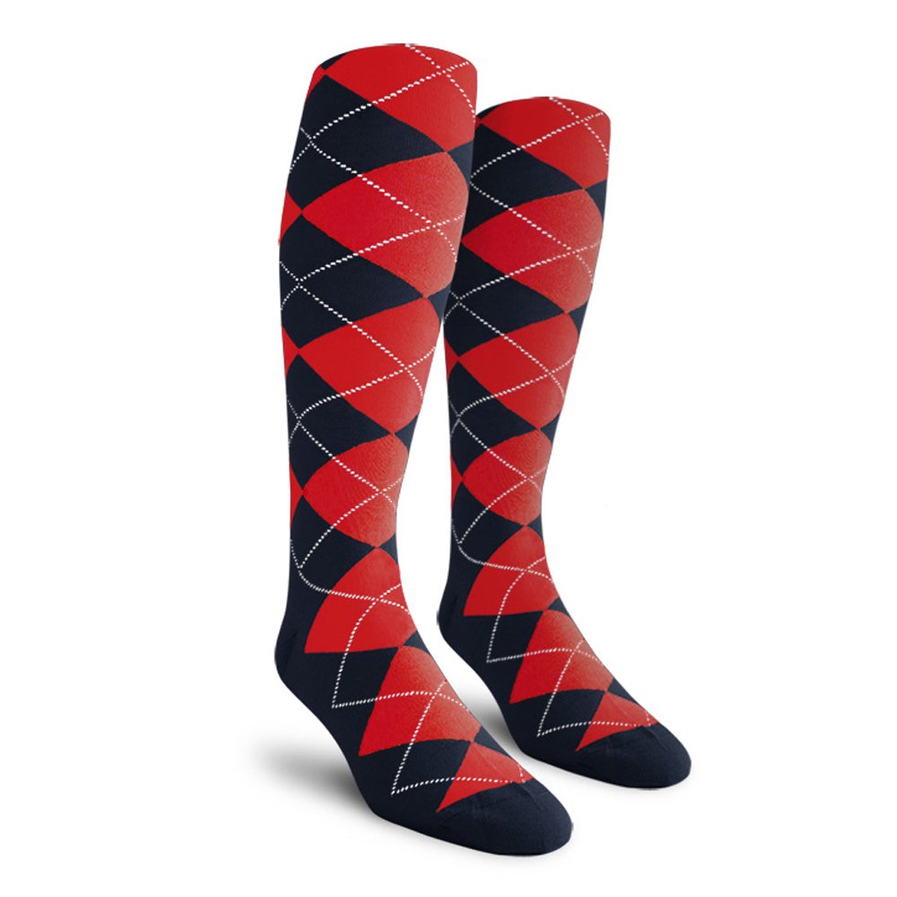 Colorful Knee High Argyle Cotton Socks for Men, Women & Youth - Comfortable Unisex Fashion Socks for School, Work & Sports (AA-ZZ Size)