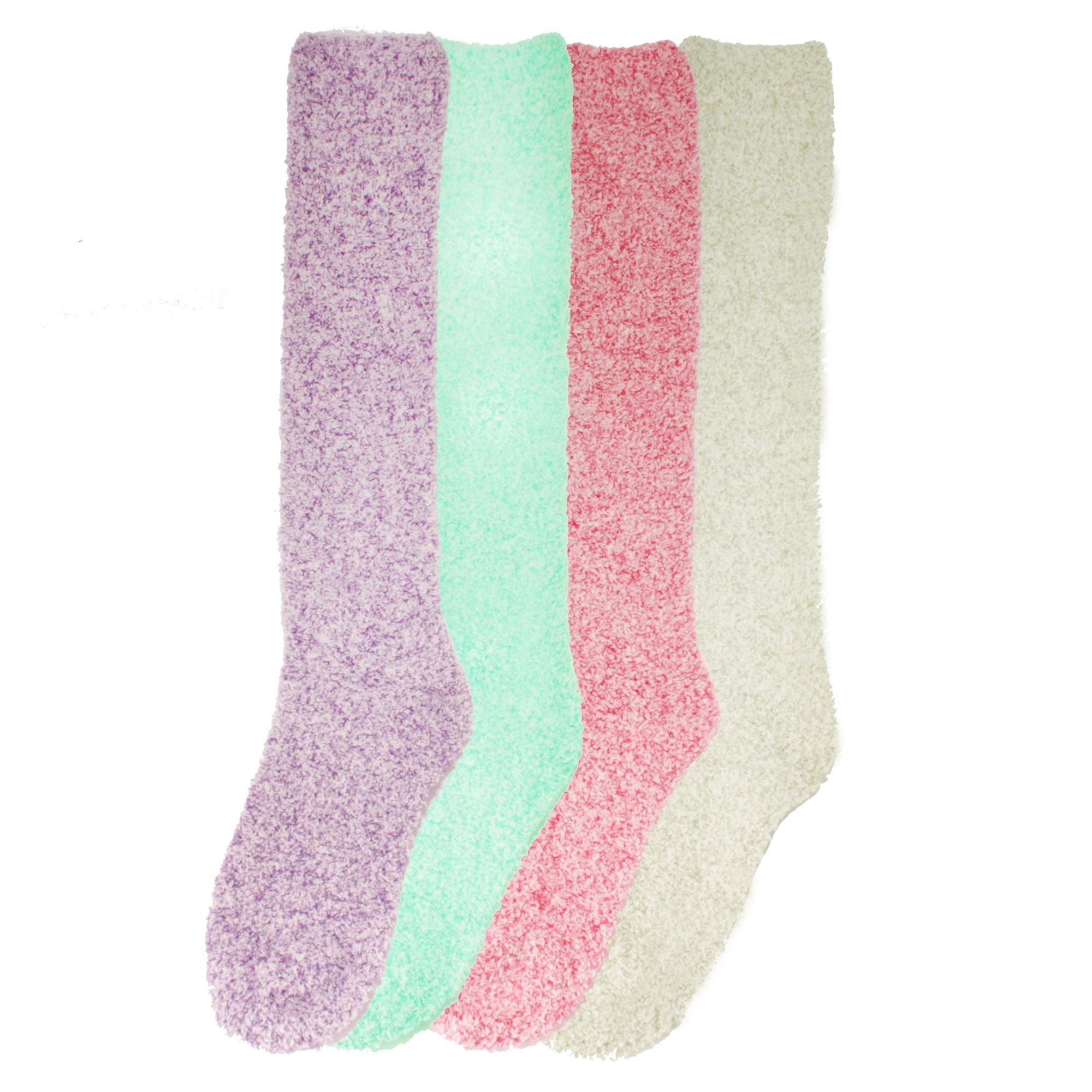 Women's Fuzzy Feather Soft Cozy Knee High Socks - Warm Winter Boot Socks for Women, Ultra Soft Plush Knit Socks for Cold Weather, Perfect for Boots, Lounging & Home Comfort