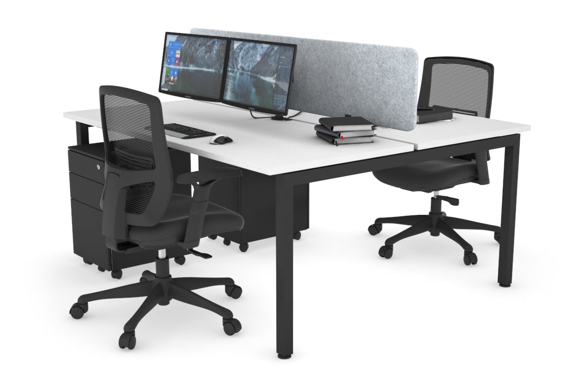 Quadro Square Legs 2 Person Office Workstation Desk - 1200L x 700W Modern Shared Workspace Solution for Home & Business Offices