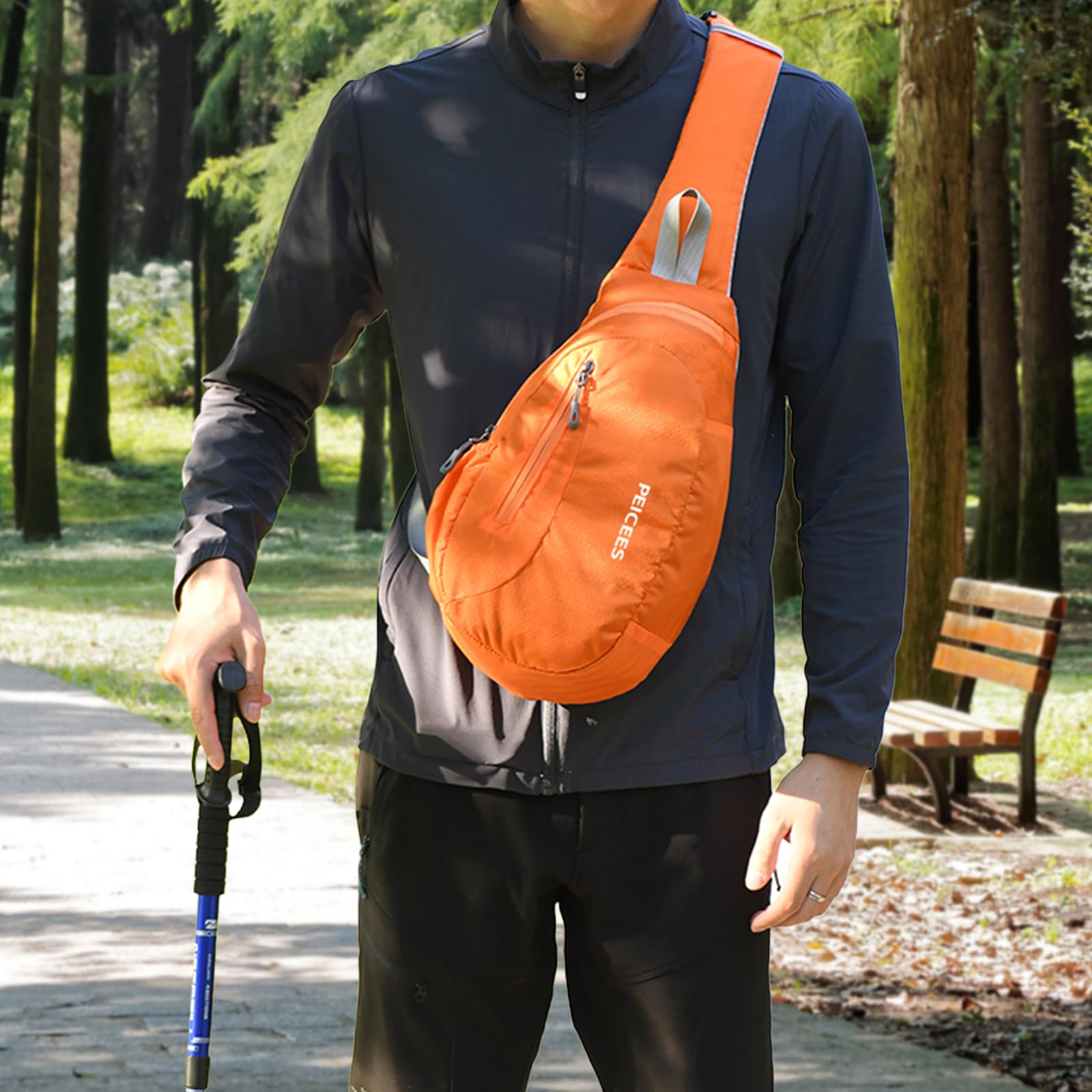 Stylish Unisex Sling Backpack for Men & Women - Compact Crossbody Chest Bag with Adjustable Strap (Orange) - Perfect for Travel, Gym, Hiking & Everyday Use