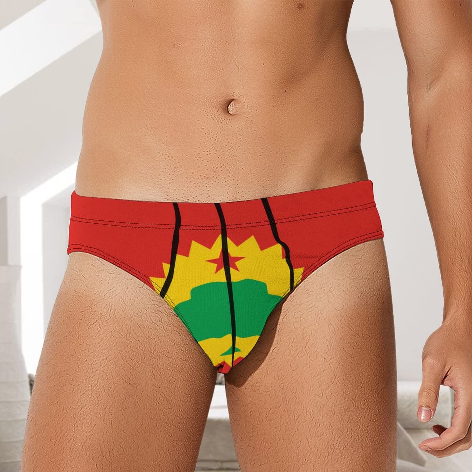Men's Quick-Dry Breathable Underwear - Oromo Flag Design Boxer Briefs for Active Lifestyle & Sports