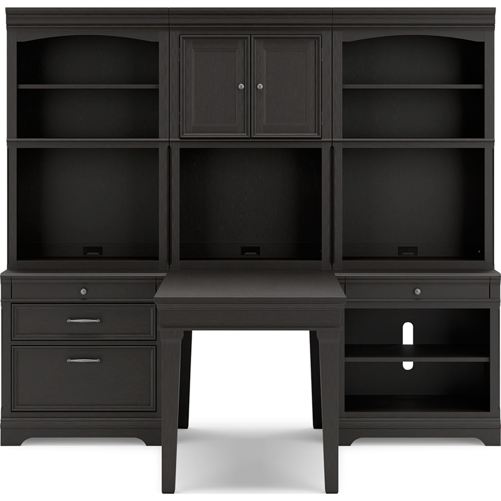Beckincreek 6-Piece Black Home Office Furniture Set - Desk, Chair & Storage for Modern Workspace & Study Room