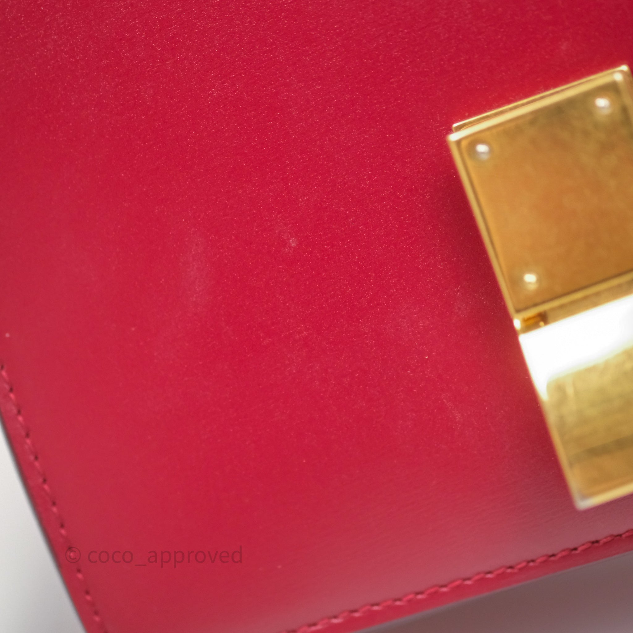 Celine Small Classic Box Flap Bag in Red Calfskin Leather - Perfect for Work, Date Night & Everyday Luxury