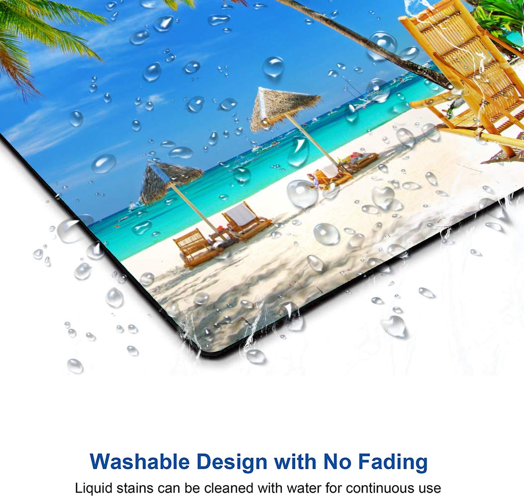 Waterproof Non-Slip Beach Mouse Pad with Coconut Tree Design - 9.5