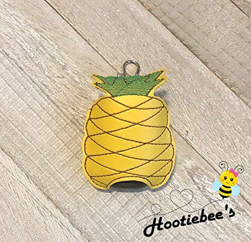 Pineapple-Shaped Hand Sanitizer & Lip Balm Holder - Cute Keychain for Purse, Backpack, Gym Bag - Perfect for Travel, Office, School, and Everyday Use