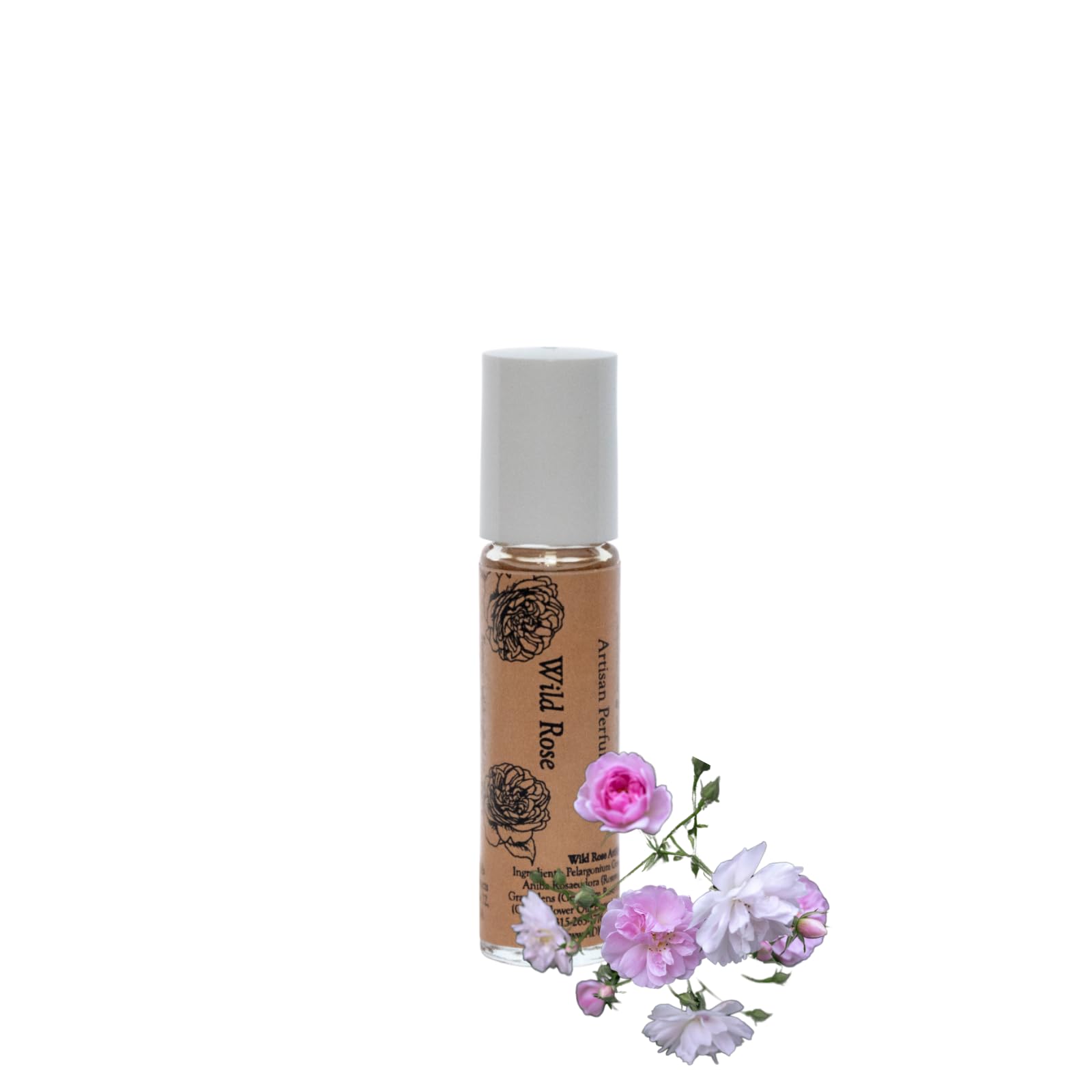 ADK Wild Rose Artisan Perfume Roller .33 oz (10 mL) - Natural Hypoallergenic Fragrance for Women & Men | Floral Scent with Wild Rose, Rose Geranium, Clove, Cinnamon & Sweetgrass | Perfect for Daily Wear, Date Nights & Special Occasions
