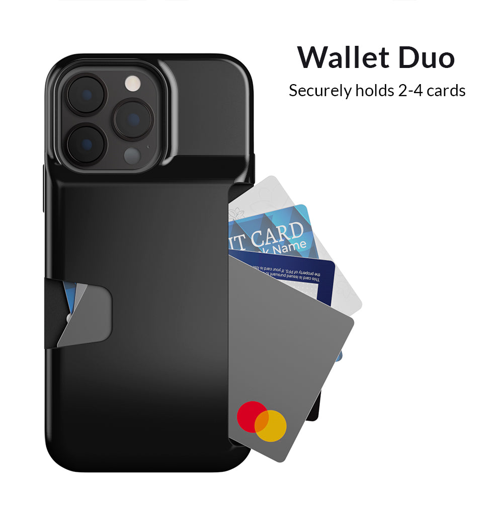 Premium Black Leather iPhone Wallet Case - Slim RFID Blocking Phone Cover with Card Holder - Perfect for Travel, Shopping & Everyday Use