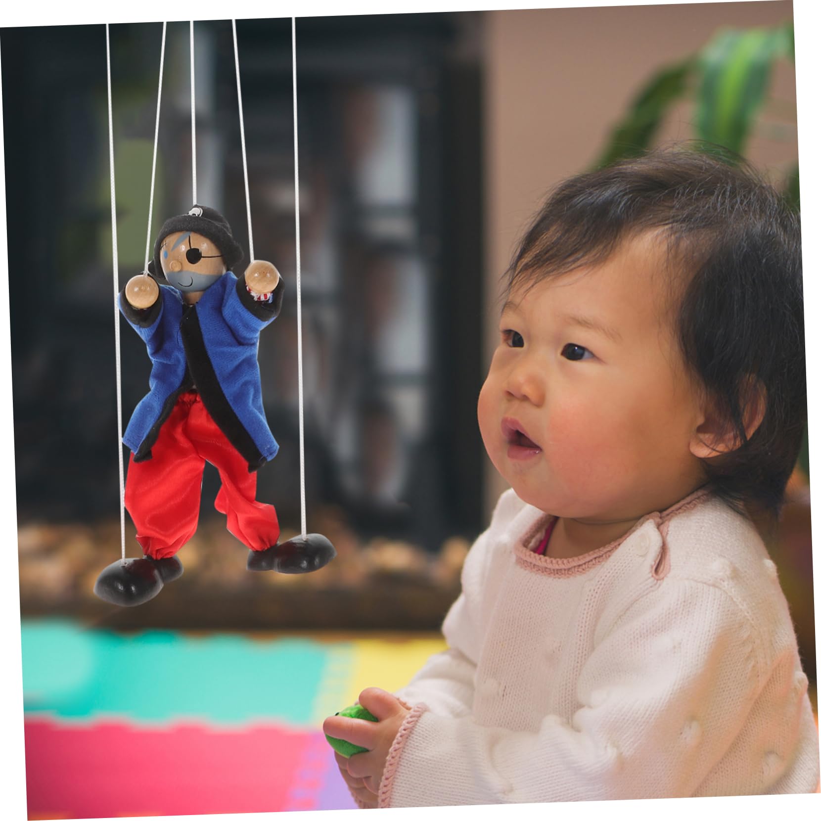 Abaodam Wooden String Puppets for Kids & Adults - 8-10 Handcrafted Puppet Theater Toys, Pirate & Funny Character Puppets for Storytelling, Educational Play & Family Entertainment