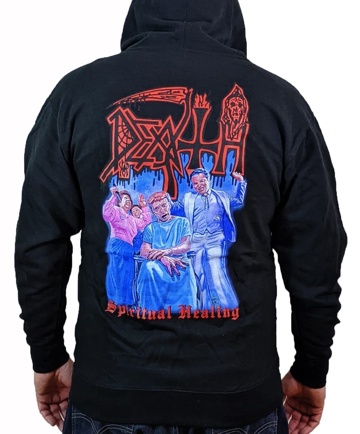 Death Spiritual Healing Men's Zip-Up Hoodie | Gothic Streetwear | Casual & Concert Wear