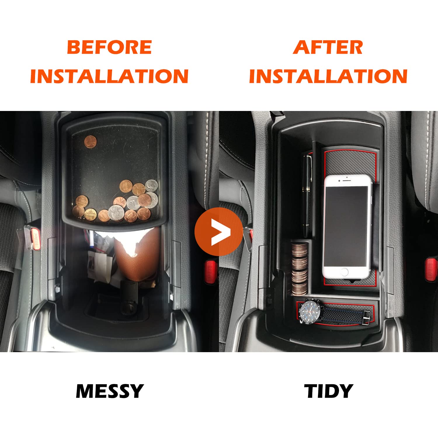 JOJOMARK Center Console Organizer Tray Compatible with Honda Accord 2018-2022 Models - Perfect Fit for Automatic Transmission - Car Accessories for Storage & Organization (Fits Sedan, Commuting, Road Trips)