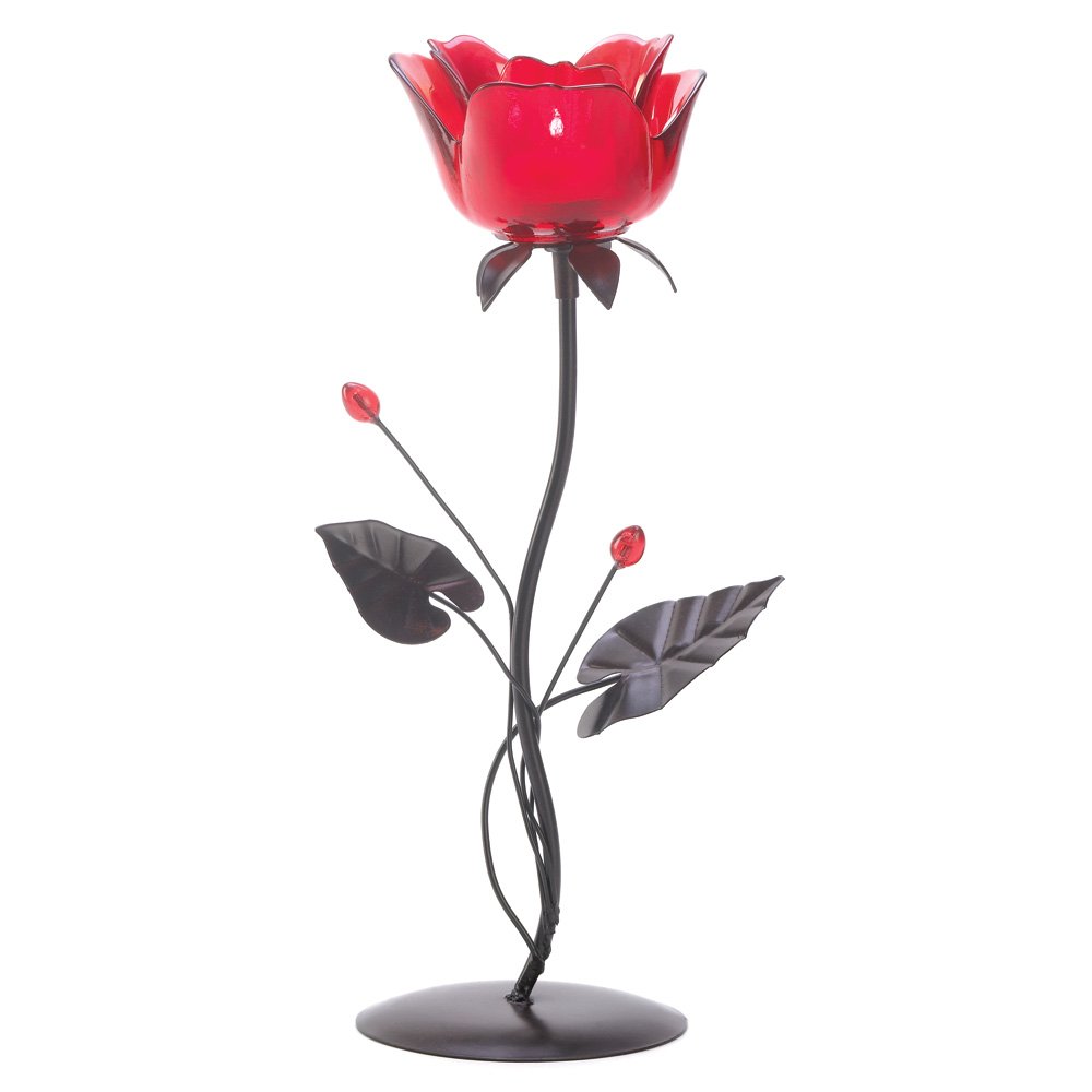 Romantic Rose Glass Votive Candle Holder - Elegant Home Decor for Weddings, Anniversaries & Romantic Dinners - Perfect for Table Centerpieces, Bathroom Decor & Gift Giving