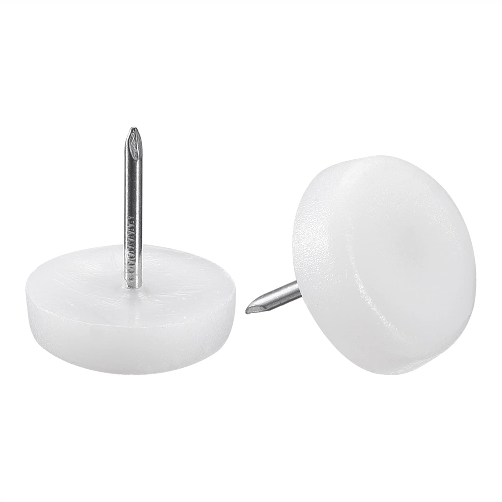 **LJSF 20/40/60/80pcs Furniture Leg Protector Pads - 16/20/22mm Diameter White Plastic Glide Nails for Chair & Table Feet - Non-Slip Floor Protectors (16mm Thickness, 60pcs) - Perfect for Hardwood Floors & Tile Surfaces**