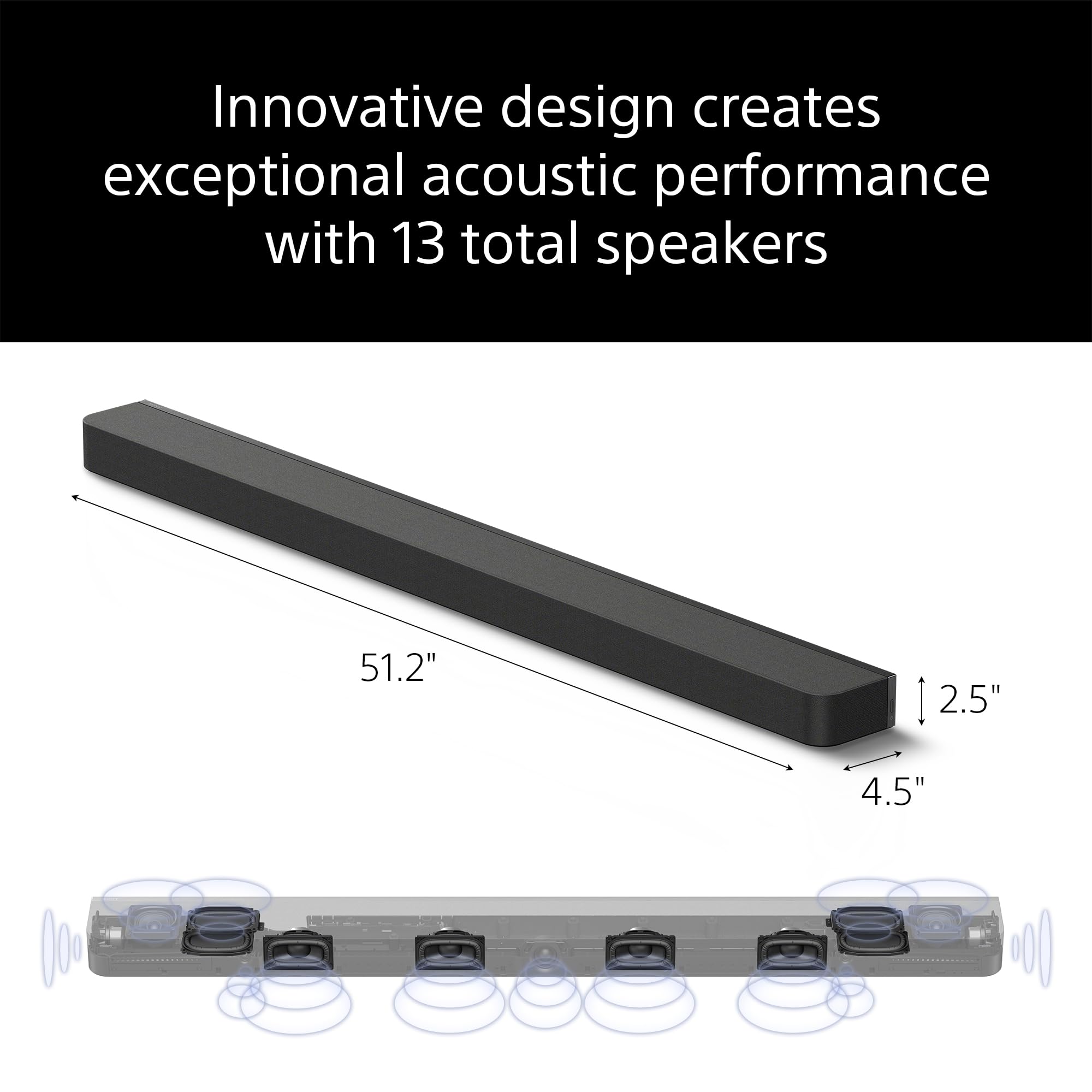 Sony BRAVIA Theater Bar 9 Dolby Atmos Soundbar with Wireless Subwoofer (SA-SW5) & Battery-Powered Rear Speakers (SA-RS5) - Immersive Home Theater System for Movies, Gaming & Music Streaming