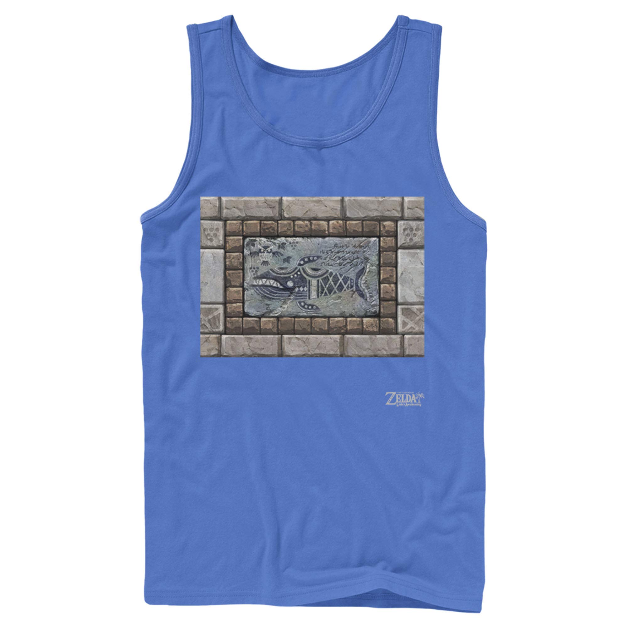 Men's Nintendo Legend of Zelda Link's Awakening Whale Stone Tablet Graphic Tank Top - Casual Gamer Shirt for Cosplay, Gaming Conventions & Everyday Wear