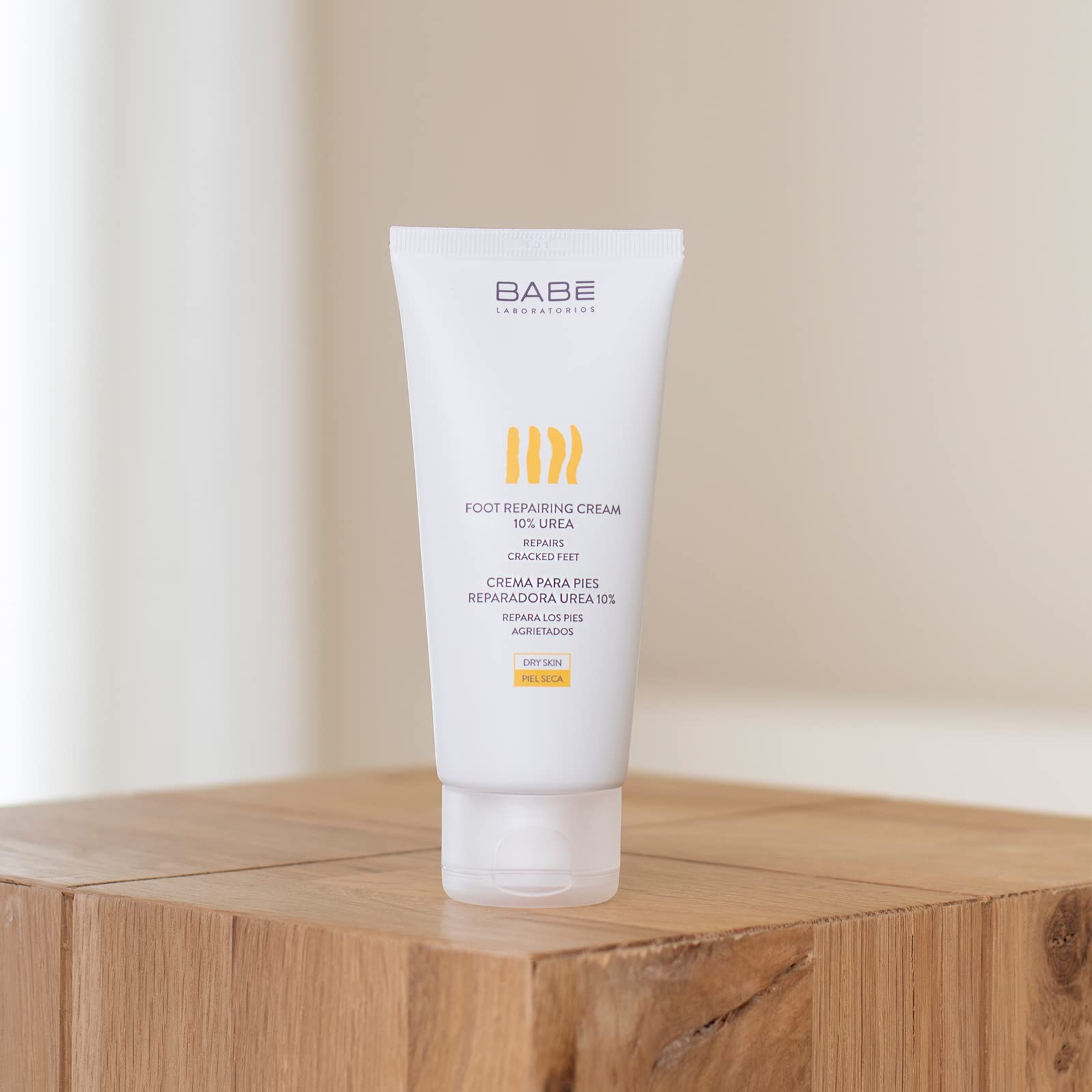 Babe Laboratorios Foot Repairing Cream - 10% Urea Moisturizer for Cracked Heels & Dry Feet - 100ml Hydrating Foot Care for Soft Skin - Perfect for Pedicures & Night Treatment