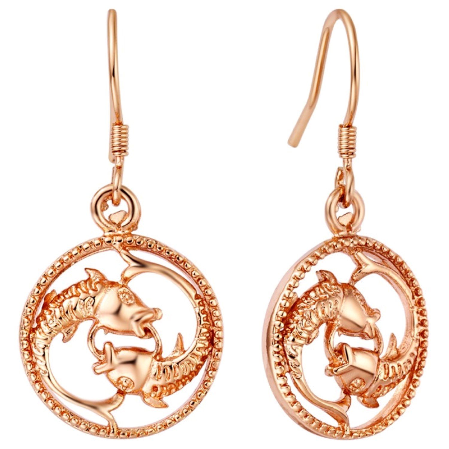 12 Zodiac Rose Gold Women's Earrings - Stylish & Elegant Horoscope Jewelry for Everyday Wear & Gift Giving