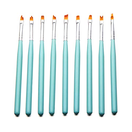 9pcs Multi-Functional Nail Art Brush Set for Painting Flowers, Petals & Patterns - Professional Manicure Tools for DIY Nail Design at Home Salon