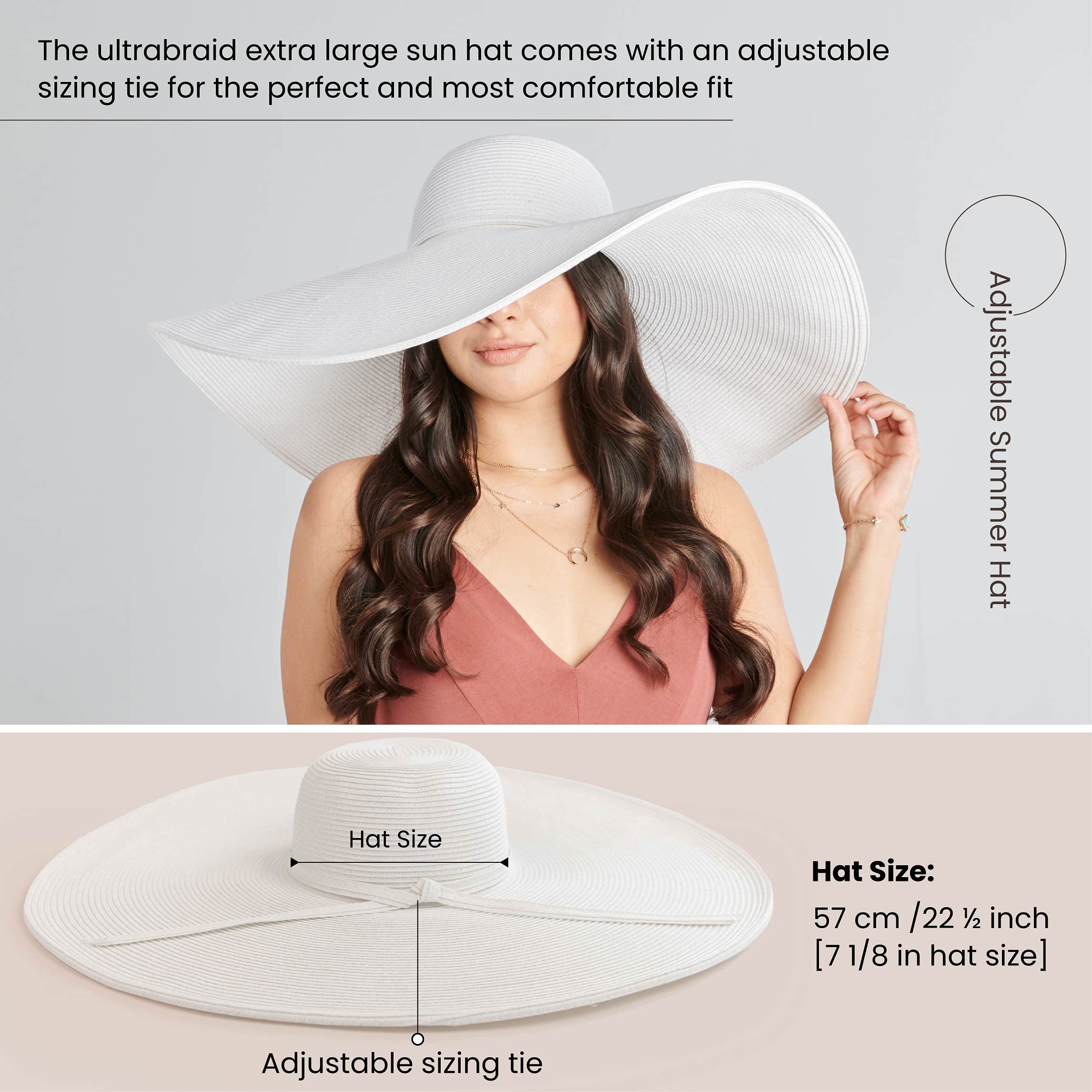 San Diego Hat Company Women's UPF 50+ Ultrabraid Wide Brim Sun Hat - Adjustable Summer Beach Hat for Outdoor Activities, Gardening, and Vacation Protection