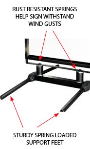 22x28 Heavy Duty Top Loading Outdoor Wind Proof Curb Sign Stand - Adjustable Legs for High Wind Resistance - Perfect for Business Advertising, Real Estate Signs, Yard Sales & Event Promotions