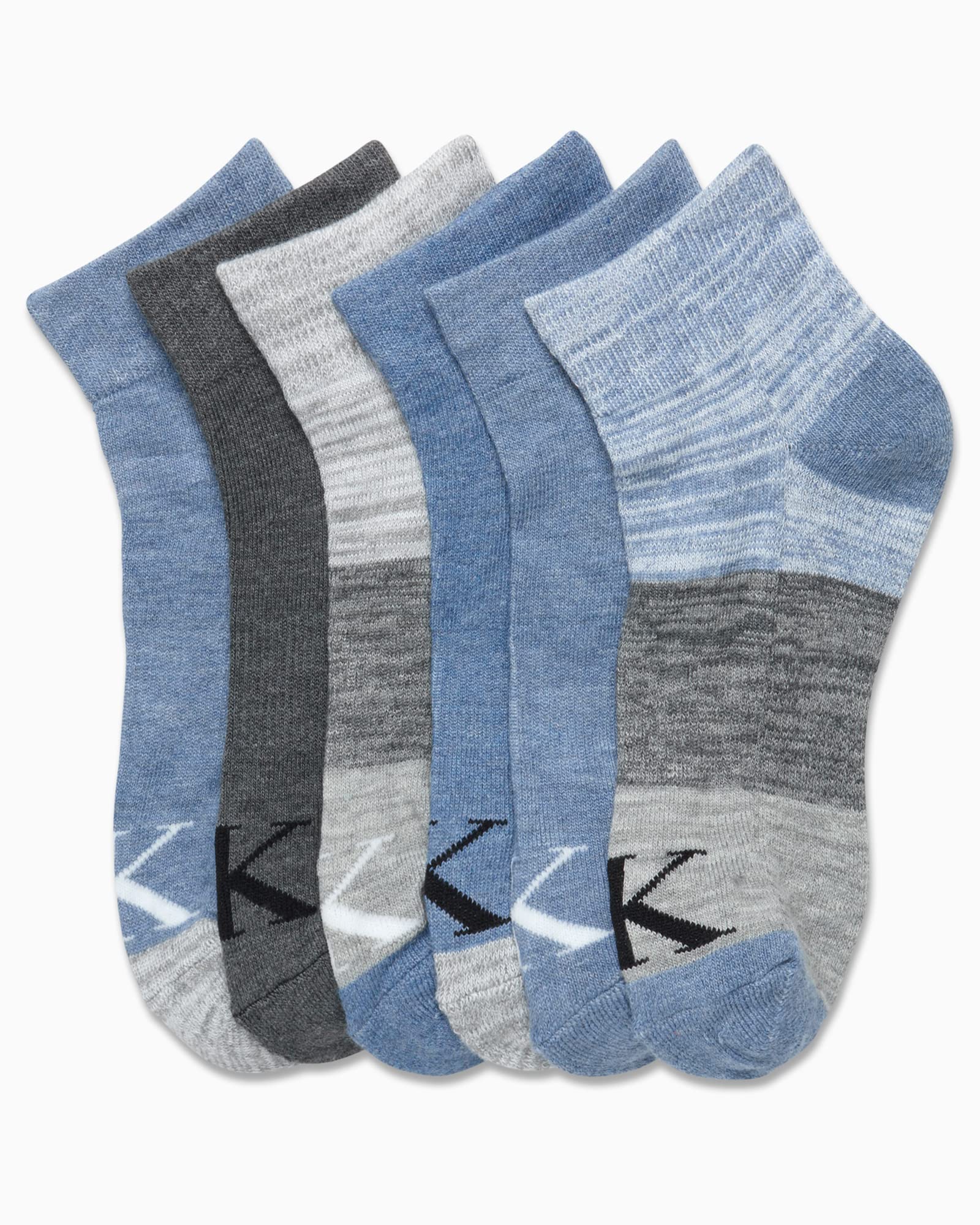 Calvin Klein Women's Quarter Socks - 6 Pack Cushioned Athletic Ankle Socks for Running, Gym & Everyday Wear - Breathable Comfort Socks for Women (Size 4-10) - Perfect for Workouts, Yoga & Casual Outfits