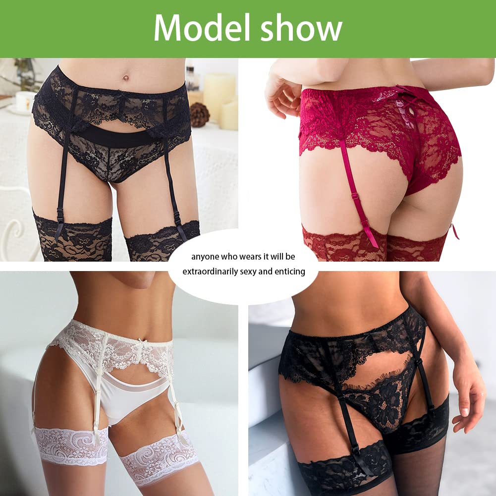 Confonze Women's Lace Garter Belt - Sexy Suspender Belt for Thigh High Stockings | Bridal Lingerie, Boudoir Photography & Romantic Occasions