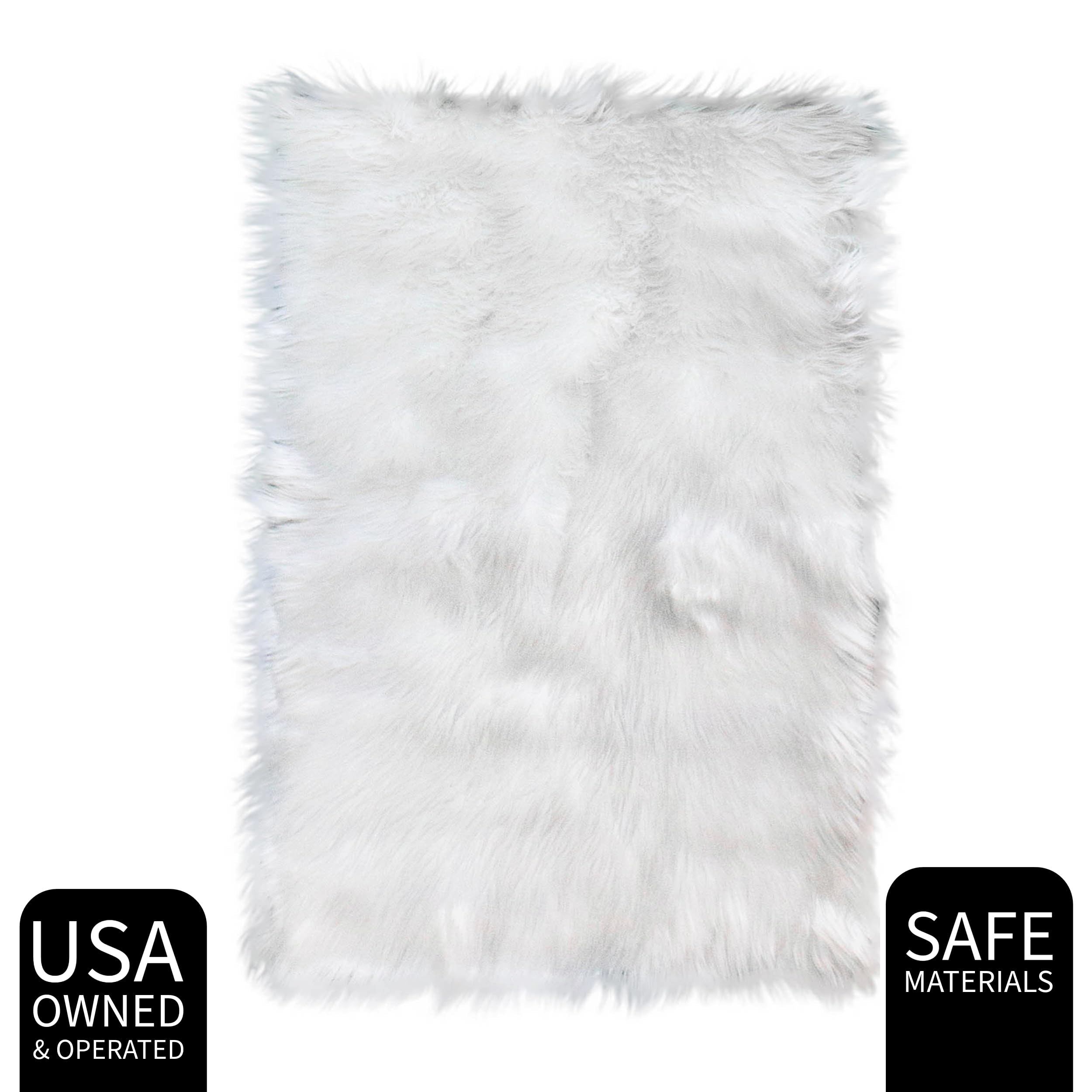 Premium Fluffy Faux Sheepskin Area Rug - Ultra Soft 8x10 Feet White Shaggy Carpet for Bedroom, Living Room, Nursery & Home Decor - Cozy Floor Mat for Winter Warmth & Stylish Interior Design